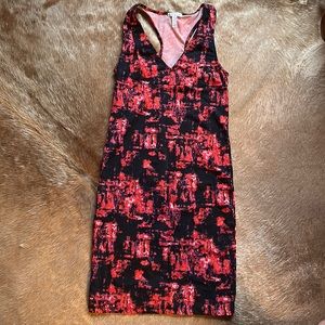 Leith Red Patterned Body-con Dress, size Small